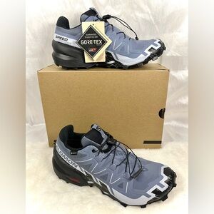 Salomon Women’s Speedcross 6 GTX W Trail Shoes -Flint Stone Black/ HeatherBlue